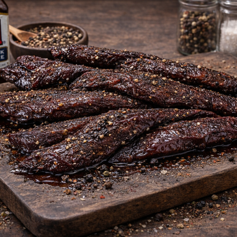 1 lb Peppercorn & A1 Flavored Beef Jerky