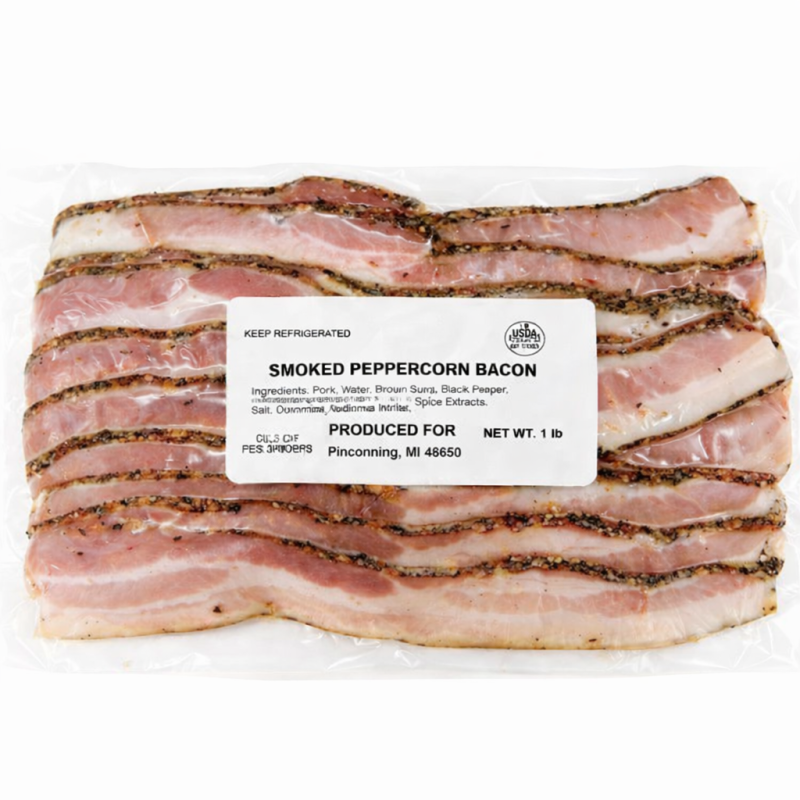 1 Lb. Peppercorn Crusted- Maple Smoked Bacon