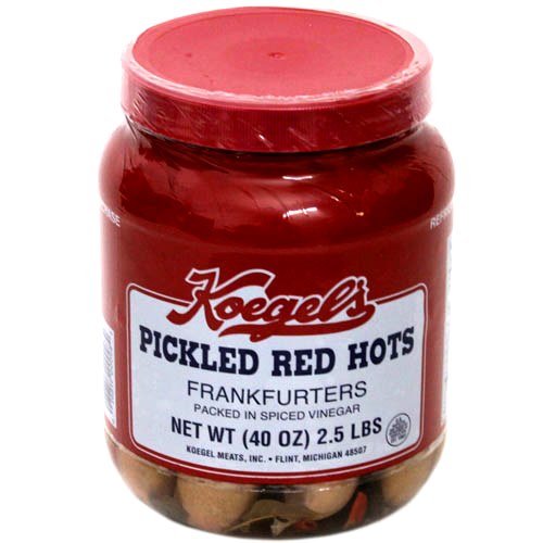 Koegel's pickled red hots, frankfurters packed in spiced vinegar 40oz