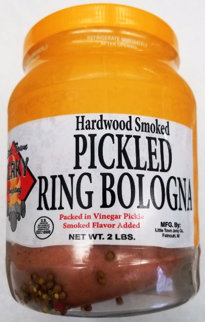 Little Town Jerky Co. Pickled Ring Bologna- 2 lb. Jar - Pinconning Cheese  Co. & Fudge Shoppe