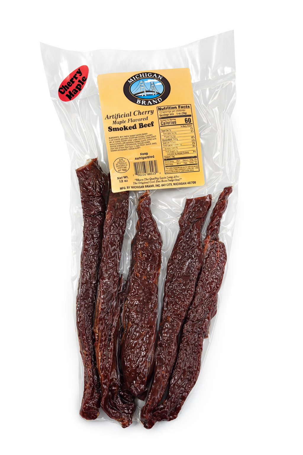 Michigan Brand Cherry Maple Beef Jerky - 12 oz.