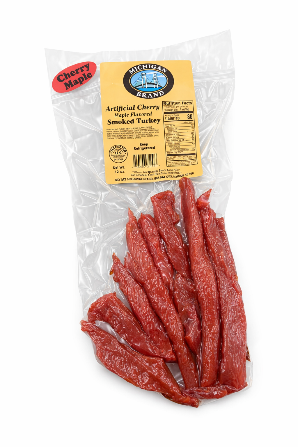 Michigan Brand Cherry Maple Turkey Jerky - 12 oz.