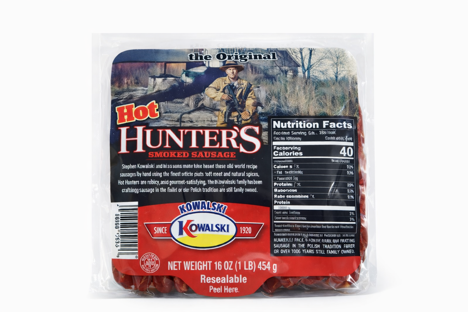Kowalski Hot N' Spicy Hunters Sausage - 1 lb.